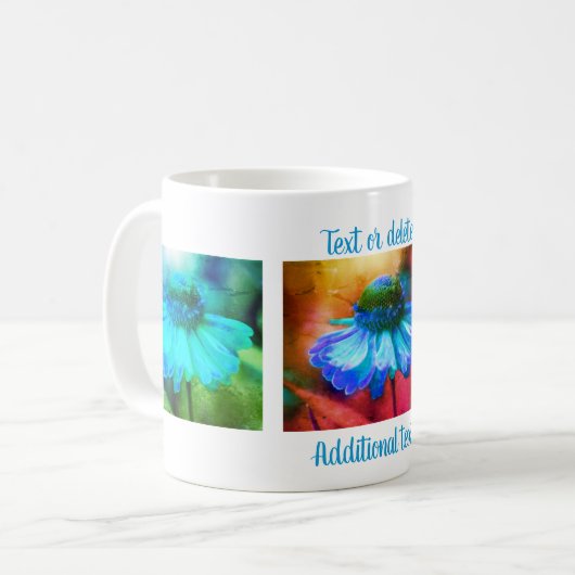 Blue Zinnia Blumengestein Personalisiert Kaffeetasse (Vorderseite Links)