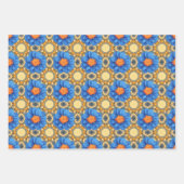 Blue Zinnia orange Centre Geschenkpapier Set (Vorderseite 2)