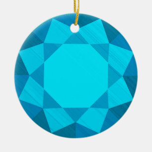 Blue Zircon Gemstone / Jewel Graphic Image Keramik Ornament