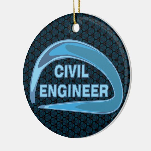 Blue Zivil Engineer Keramik Ornament (Links)