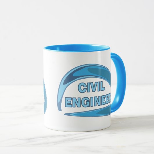 Blue Zivil Engineer Tasse (VorderseiteRechts)