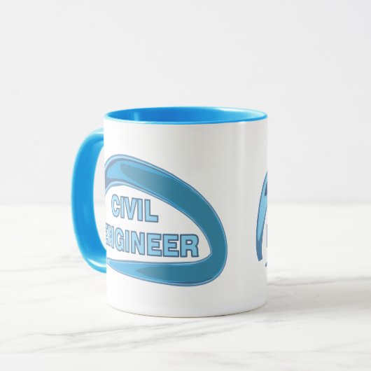 Blue Zivil Engineer Tasse (Vorderseite Links)