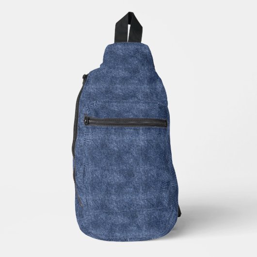 Blue Zodiac Denim Pattern Crossbody Bag (Vorderseite)