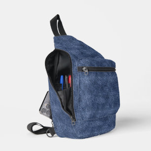 Blue Zodiac Denim Pattern Crossbody Bag