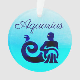 Blue Zodiac Sign Aquarius Lila Horoskop Ornament