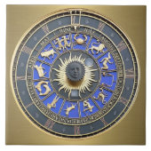 Blue Zodiac Wheel Fliese (Vorderseite)