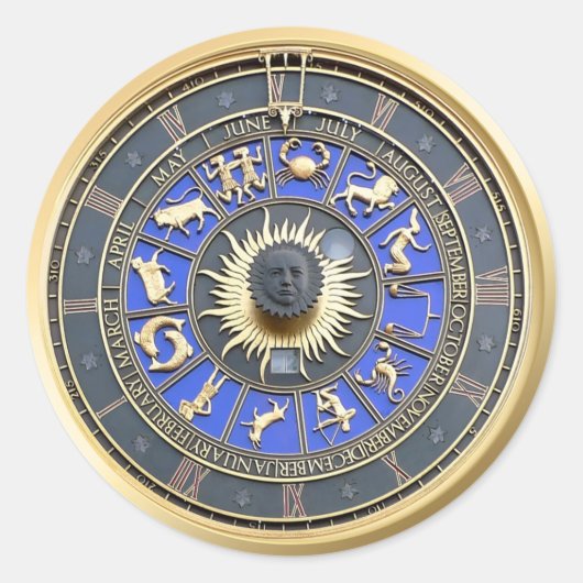 Blue Zodiac Wheel Sticker (Vorderseite)