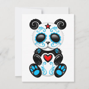 Blue Zombie Sugar Panda auf Weiß