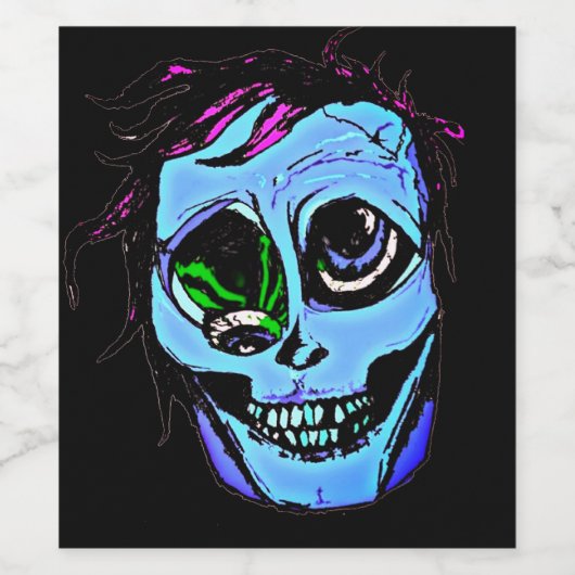 Blue Zombie Weinetikett (Einzelnes Label)