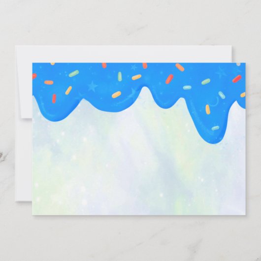 Blue Zuckerguss donut Sweet One Einladung (Rückseite)