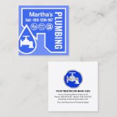 Blue Zuhause Border Leaking Faucet Quadratische Visitenkarte (Vorne/Hinten)