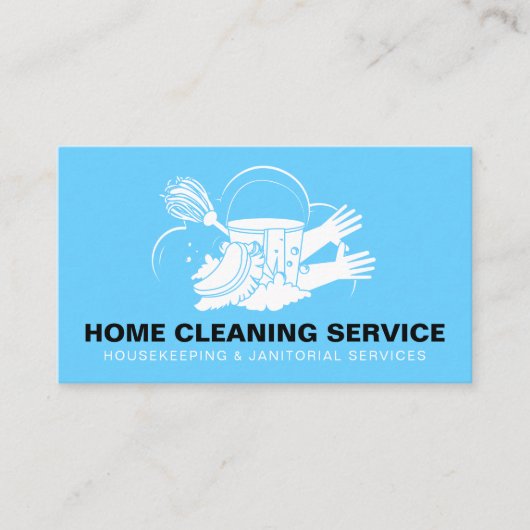 Blue Zuhause Cleaning Service Janitorial Maid Visitenkarte (Vorderseite)