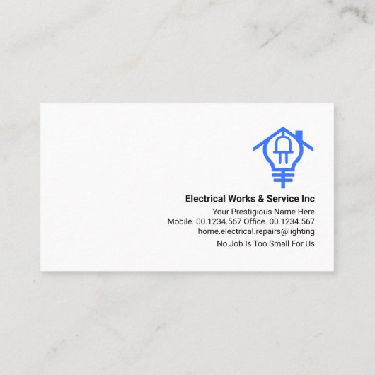 Blue Zuhause Electrical Wire Circuit Visitenkarte (Rückseite)