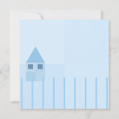 Blue Zuhause & Fence Housewarming Party Einladung (Rückseite)