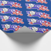 Blue Zuhause Run Baseball Geschenkpapier (Ecke)