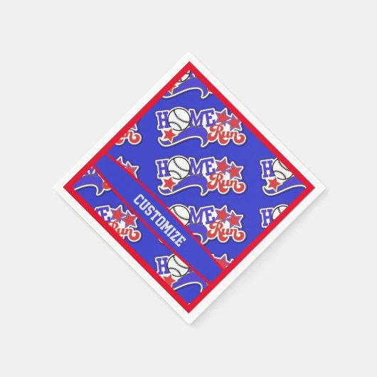 Blue Zuhause Run Baseball Serviette (Ecke)