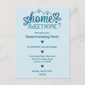 Blue Zuhause Sweet Zuhause Personalisiert Housewar Postkarte (Vorderseite)