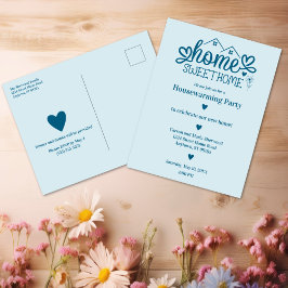 Blue Zuhause Sweet Zuhause Personalisiert Housewar Postkarte