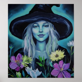 BlueAuraFlowerHexe Poster