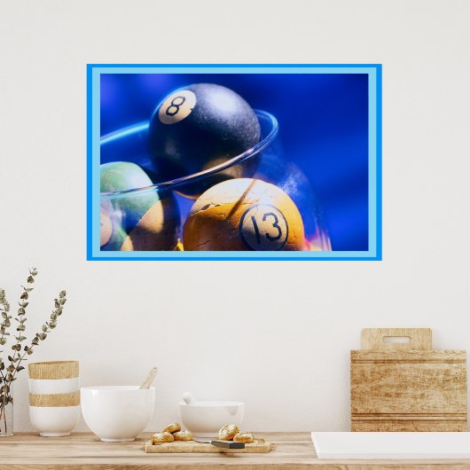Blueball Billiards Art Poster (Küche)