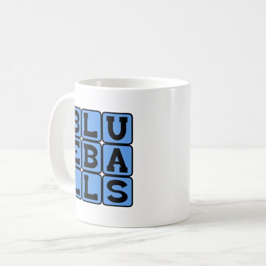 Blueballs, blaue Balls Kaffeetasse (Vorderseite Links)