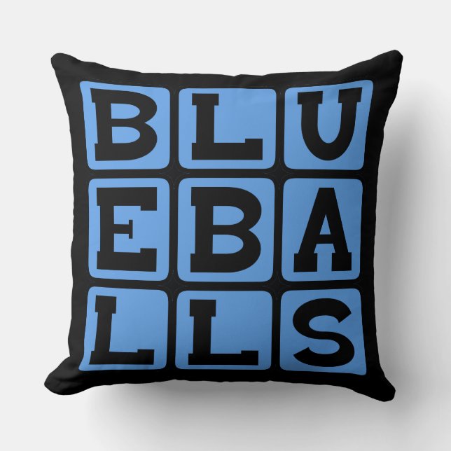 Blueballs, blaue Balls Kissen (Vorderseite)