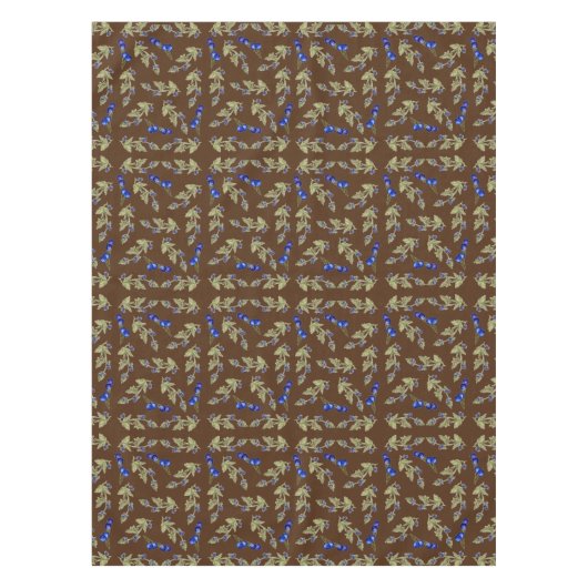 Bluebeeren auf Blätter aus Weinstein Braunboden Tischdecke (Vorderseite)