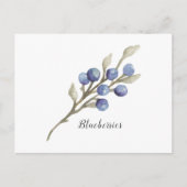 Bluebeeren auf Zweigfarbenpostkarte Postkarte (Vorderseite)