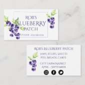 Bluebeeren-Visitenkarte für Wasserfarben Visitenkarte (Vorne/Hinten)