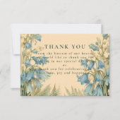 Bluebell Art Nouveau Wedding Dankeskarte (Vorderseite)