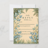 Bluebell Art Nouveau Wedding RSVP Karte (Vorderseite)