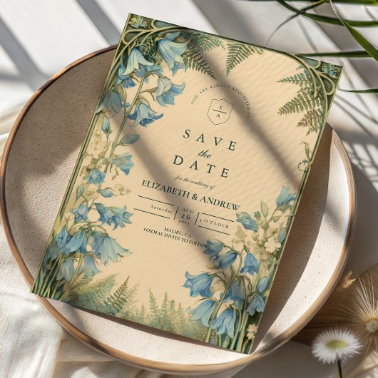 Bluebell Art Nouveau Wedding Save The Date