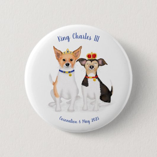 Bluebell & Beth Jack Russells Coronation Abzeichen Button (Vorderseite)
