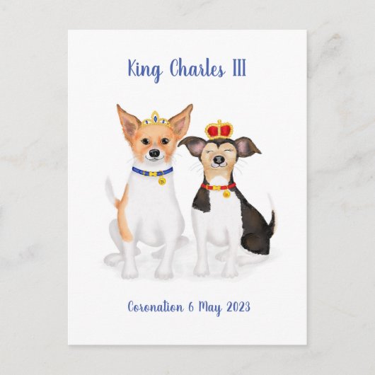 Bluebell & Beth Jack Russells Koronation Postkarte (Vorderseite)