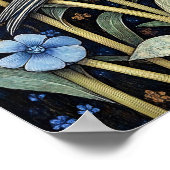 Bluebell Bird Painting Art Print Poster (Ecke)