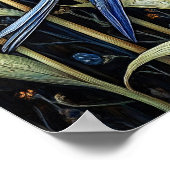 Bluebell Bird Painting Art Print Poster (Ecke)