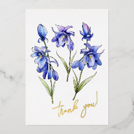 Bluebell Blume "Danke!" bearbeitbar Folien Feiertagskarte