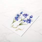 Bluebell Blume "Danke!" bearbeitbar Folien Feiertagskarte (Gedreht)