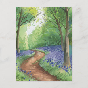 Bluebell Blume Trail Bluebells Postkarte