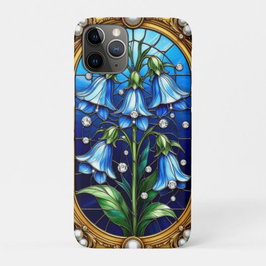 Bluebell-Blume und Goldene Rahmen Case-Mate iPhone Hülle (Rückseite)