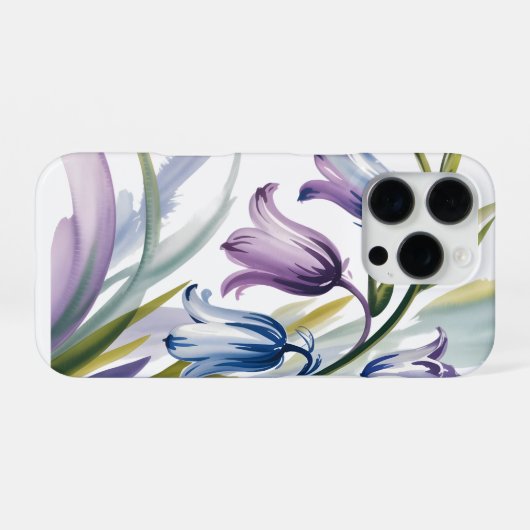 Bluebell Breeze Watercolor iPhone Hülle (Rückseite (Horizontal))