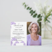 Bluebell Celebration of Life Card Foto Einladung (Stehend Vorderseite)