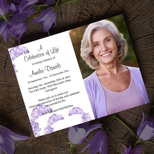Bluebell Celebration of Life Card Foto Einladung