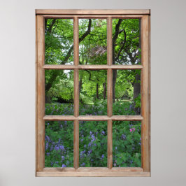 Bluebell Garden View von einem Fenster aus Poster