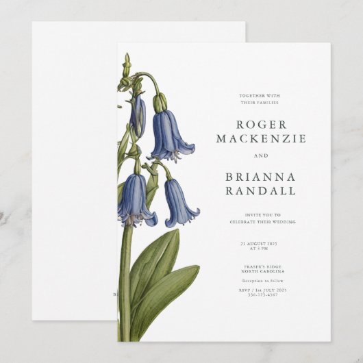 Bluebell (Harebell) Invitation Einladung (Vorne/Hinten)
