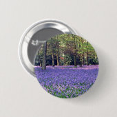 Bluebell-Holz, England-Blumen Button (Vorne & Hinten)