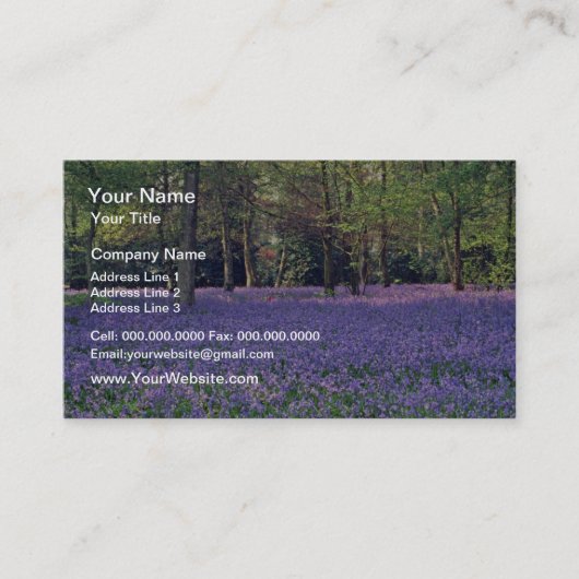 Bluebell-Holz, England-Blumen Visitenkarte (Vorderseite)