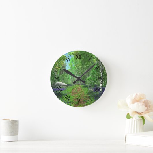 Bluebell Light Clock Runde Wanduhr (Zuhause)