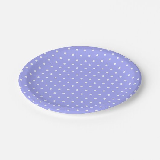 Bluebell Lila und White Polka Dot Oaster Pappteller (Schrägansicht)