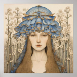 Bluebell Portrait Art Print Poster